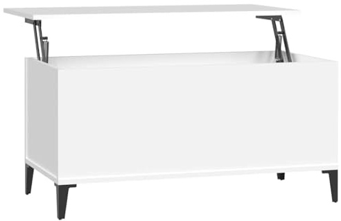 vidaXL Mesa de Centro Madera contrachapada Blanco 90x44,5x45 cm