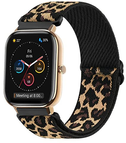 Oumida für Amazfit GTS 4 Mini Armband/Amazfit GTS 2 Mini Armband/GTS 2 /GTS 2e/GTS 3/GTS 4, 20mm Elastisches Nylon Loop Dehnbare Ersatzarmband für Amazfit Bip 3 Pro/Bip 3/Bip S/Bip U Pro/GTR 42mm