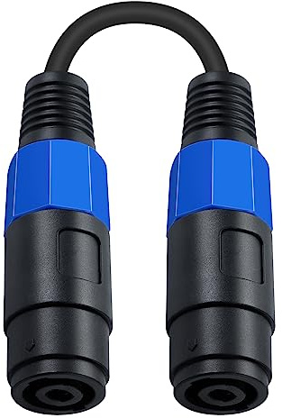 Maxhood Speakon Female to Female Connector Cable, Speakon Extension Cable for Speaker Cable, 18AWG 2 Pole Speakon Coupler Cable 16mm² Coper Wire Audio Cord for Amplifier, Speaker, 7.8inch