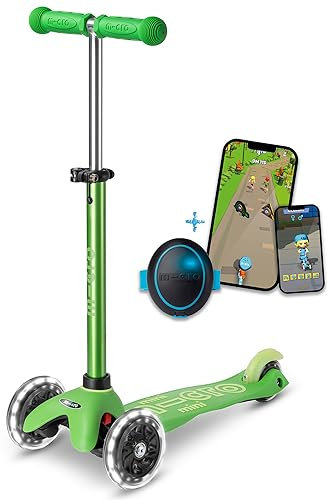 Mini micro™ Deluxe LED | Das ORIGINAL | Kinder Roller ab 2 Jahren | inkl. SMART Egg | Premium Kinderroller von 2-5 Jahre | Lenker höhenverstellbar | Kickboard Scooter | 2 3 4 5 Jahre (Grün)