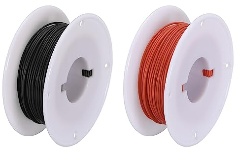 sourcing karta 30 gauge silikontråd 30 AWG elektrisk tråd tråd tråd flexibel galvaniserad koppartråd högtemperatur anslutning tråd spole svart och röd 30 m/98,4 fot 2 st