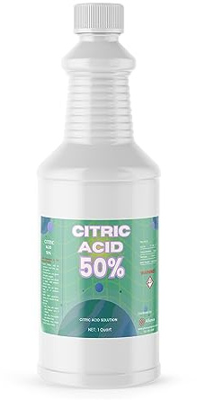 Alliance Chemical Citric Acid 50% Solution - 1 Quart (946 mL) Bottle - Liquid Citric Acid for Limescale and Mineral Deposit Removal and Industrial pH Adjustment