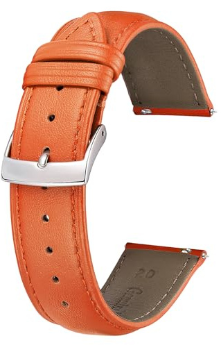 BINLUN Leder Uhrenarmband 22mm 21mm 20mm 19mm 18mm 16mm 14mm 12mm Mehrfarbige Uhrenarmbänder für Damen Herren Ersatz Schnellverschluss Lederarmband Uhren Armband