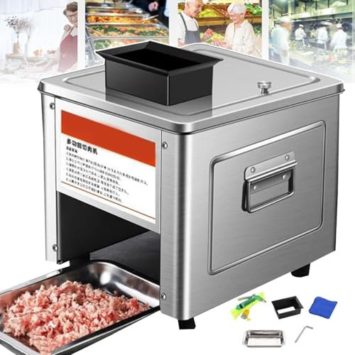 Tagliacarne Da 850 W (Affettabile/A Cubetti/Sminuzzato), Affettatrice Elettrica Da 330 Lb/H Per Carne Di Maiale Disossata, Pesce, Verdure Morbide Per Uso Familiare E Commerciale,3.5mm