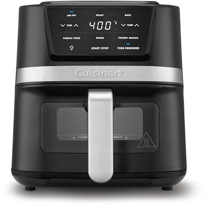 Cuisinart Air Fryer, 2.6-Quart Compact Basket Fryer with 3 Cooking Functions to Air Fry, Roast, and Bake, 3 Airfryer Presets, Dishwasher-Safe Parts, AIR-80, Stainless Steel & Black