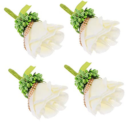 RORPOIR 4 stücke Rose Swag Braut Corsage Elegante Künstliche Rose Knospen Boutonniere Pin Rose Geformt Zubehör Hochzeit