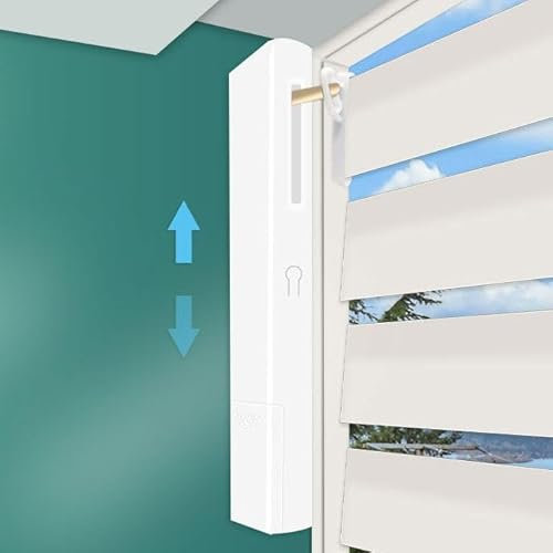 Rechargeable Electric Plantation Shutter Motor with Light Filter for Aluminium/Wood/PVC/Faux Wood Plantation Window Shutters Bluetooth Motor with Solar Panel for Interior Shutter System.