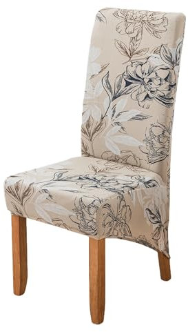 EBETA elásticas Fundas Sillas De Comedor, XL Fundas para sillas Pack de 6 Fundas sillas Comedor Fundas Cubiertas para sillas,bielástico Extraíble Funda (Hibisco)