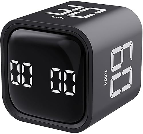 OBEST Minuteur de cuisine, minuterie cubique avec détection de gravité, compte à rebours, 5/10/30/60 minutes et minuterie personnalisée pour travailler, cuisiner et étudier