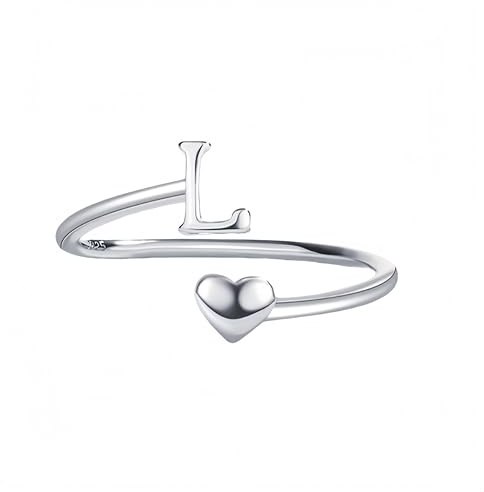 925 Sterling Silber Ringe Für Frauen Silberner Ring Mit Dem Buchstaben A Bis Z Für Damen Und Herren,Verstellbar,Herz,Stapelbar,Daumenring,Modisch,Poliert,Verlobungsring,Hochzeitsversprechen,Schmuck
