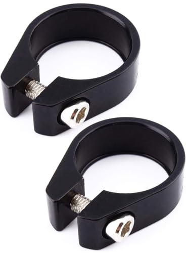 BPTRKOM 2 Stück Schnellspanner Sattelklemme - Aluminium Sattelstütze für Fahrrad & MTB - Sicherer Halt mit Schnellverschluss - Einfache Montage für Rennrad & Mountainbike(Schwarz: 28,6 mm)
