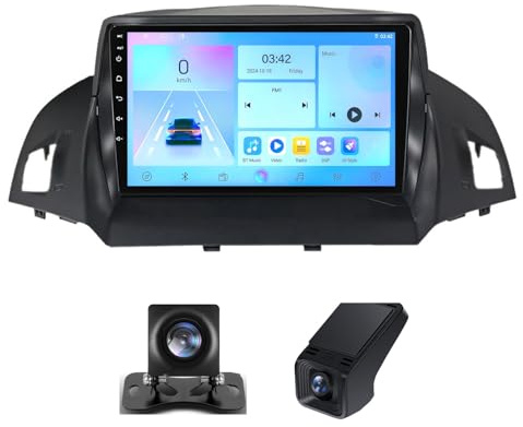 9 Inch Android 13 Car Stereo Radio Player for Ford Kuga 2 Escape 3 2012-2019 Built-in 4G 5G WIFI Wireless Carplay Android Auto GPS Navigation DSP FM Radio BT 5.0 DVR(NF-7)
