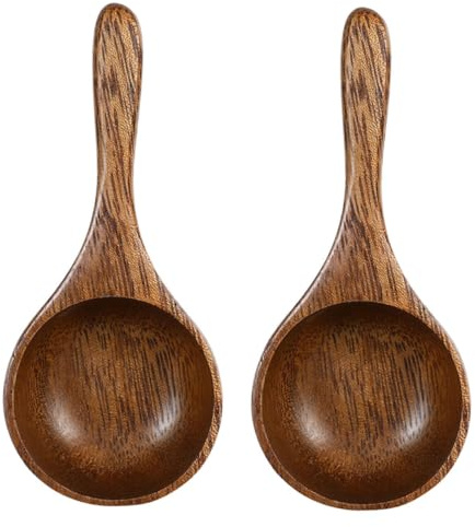 Cuchara Medidora de Madera Marrón 2 Piezas para Cocina