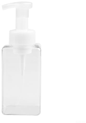 Distributeur de savon moussant en plastique transparent de 450 ml, récipient vide rechargeable pour savon, shampooing, gel douche, salle de bain, cuisine, voyage, bouteille portable (transparent)