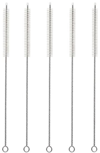 5 Stück 30cm Strohhalm Bürste, Strohbürsten aus Edelstahl, Reagenzglasbürsten, Strohrohrreiniger, Pfeifenreiniger Bürste, Flaschenbürste