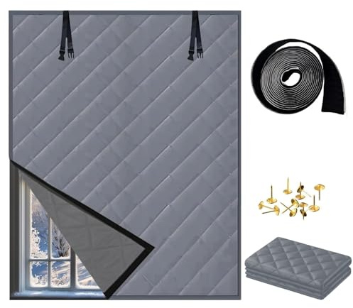 Kit de aislamiento para ventanas, cubiertas para ventanas para invierno, kit aislante térmico para Ventanas de Buhardillas y Caravanas(Gris,60x60cm)
