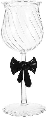 Warmhm Calici da Vino Romantici Fiocco in Vetro Trasparente Bicchieri Antichi da 300 Ml per Eventi e Cene Esclusive Calici Decorativi Vintage Stelo Alto per San e Matrimonio