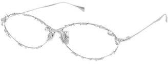 Lunettes de vue ovales ornées de strass – Monture métallique fine et scintillante – Lunettes tendance élégantes pour la décoration quotidienne pour femme