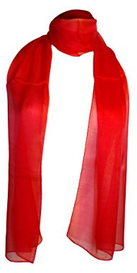 Posh Gear Damen Seiden Schal Chiffon Scialle, rot aus 100% Seide