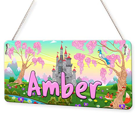Beenanas Fairytale Castle Personalised Childs Bedroom Door Sign Name Plaque