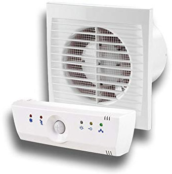 Ventilador de Pared Silencioso para Baño, Extractor de Aire 150 mm, con Sistema de Rodamiento de Bolas, Función Estándar con Control Múltiple
