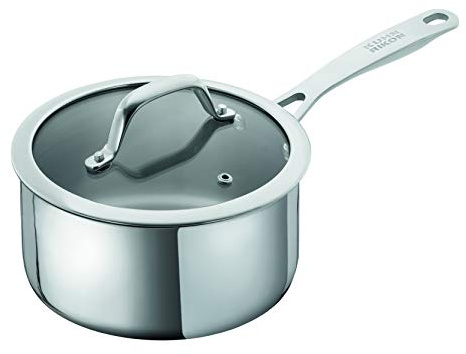 Kuhn Rikon Saucepan 1.5L/16cm, Stainless Steel Uncoated Pan with Stay-Cool Handle, Glass Lid & Mirror Polished Finish. Suitable for All Hobs, Including Induction. Oven & Dishwasher Safe - Allround
