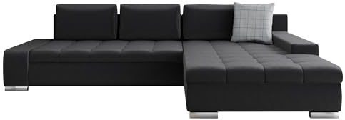 Mirjan24 Eckcouch Ecksofa Orkan, Elegante Sofa mit Schlaffunktion und Bettfunktion, Bettkasten Couch L-Sofa, Ottomane Universal (Kronos 22 + Senegal 818)