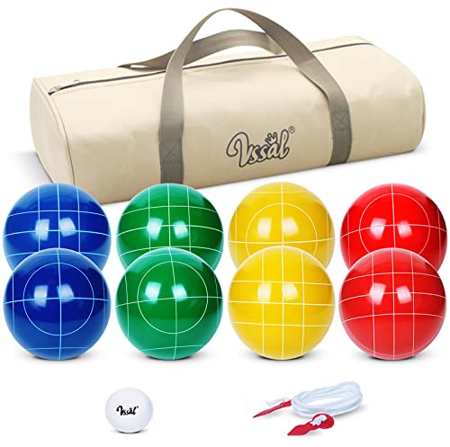 Set di bocce 100 mm, palline in resina, pallino, borsa e corda di misurazione, regalo per famiglia, cortile, prato, spiaggia, giochi
