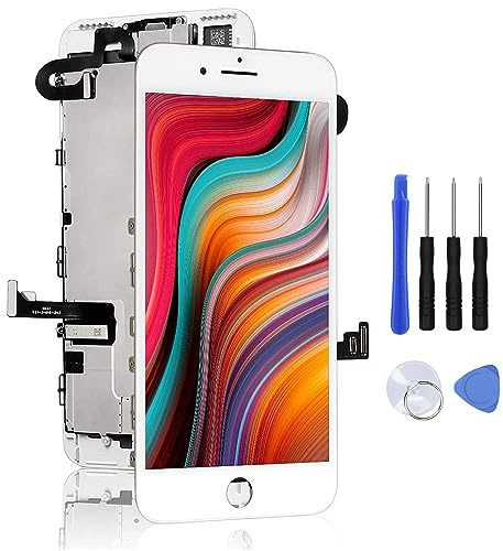 OuiSmart Bloc LCD Tout ASSEMBLÉ VITRE Tactile + ECRAN LCD Remplacement pour IPHONE 7 Plus Blanc + Outils