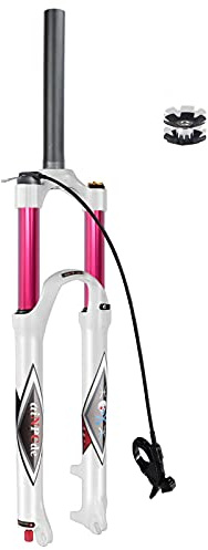 aiNPCde MTB Front Forks Mountain Bike Suspension Fork 26 27.5 29 Inch Travel 140mm, Rebound Adjust 1-1/8 Straight/Tapered Tube QR 9mm XC Air Forks for 1.5-2.45 Tires