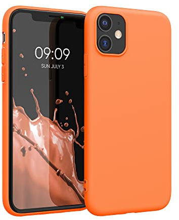 kwmobile Custodia Compatibile con Apple iPhone 11 Cover - Back Case per Smartphone in Silicone TPU - Protezione Gommata - arancia fruttata