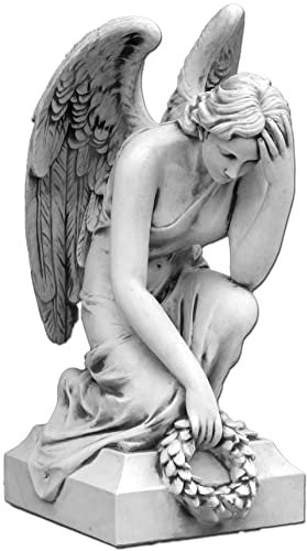 Große Steinstatue, Gartendekoration, Engel der Trauer, für Innen- und Außenbereich, 82 cm