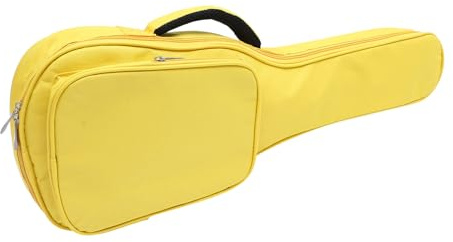 Gelbe Ukulelen Tasche mit Futter aus Oxford Stoff, Tragbar | Aufbewahrungstasche für Musikinstrumente, Verstellbarer Schulterriemen, Großes Fassungsvermögen