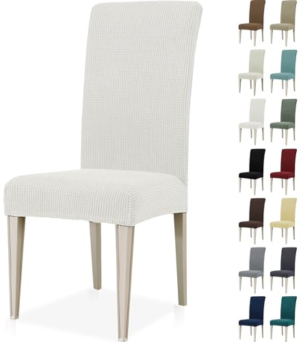 Ystyle Stretch Stuhlhussen 6er Set, Stuhlbezug Elastisch Abnehmbarer Waschbarer, Universal Hussen Für Stühle, Stuhlbezüge Chair Cover Für Hotel Bankett Küche Restaurant Hochzeit Party, Weiß | Stuhlhussen für Wohnzimmer Küche, Universal-Stuhlhussen, elastisch, modern, kratzfest, Katze