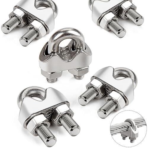 PuretéavHom 12 Stück Drahtseilklemme 4mm Edelstahl 304 DIN741 Seilklemme M4 Drahtseilklemmen Bügelseilklemme Stahlseil Seilverbinder für Drahtseil Seilklemme Klemme 4mm Wäscheleine Markise Fixiert
