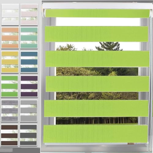 Tela Oscurecedora Ventana 85 x 280 cm fácil instalación Estores Cortinas Portátiles con Cadena, para Puertas y Ventanas, Verde