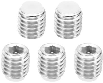 PATIKIL M10x10mm Nylon Spitze Grubenschraube 5 Pack Metrische Sechskant Buchse Kopf Kugelkopf Rutschfest Set Schrauben Innere Sechskant Antrieb Hardware 304 Edelstahl