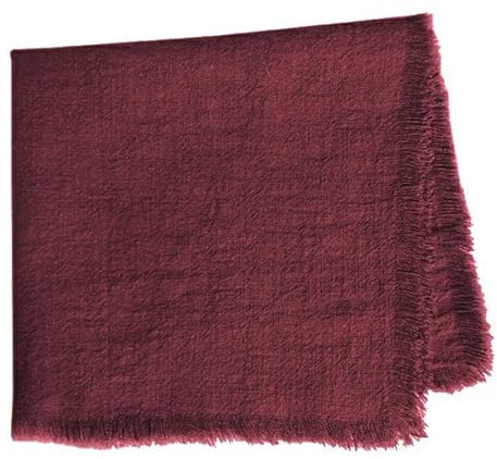 6 Stück Stoffservietten-Leinenservietten Boho Stoff Serviette aus Musslin Waschbare und Wiederverwendbare Tischservietten für Hotel,Mittagessen,Restaurant,Hochzeiten,Veranstaltungen Party -Weinrot