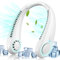 Timiyou Nackenventilator, Leise Halsventilatoren mit 360° Luftstrom, Hands Free Bladeless Fan, Tragbarer USB Hals-Ventilator, Neck Fan für Reisen, Outdoor Sport, Zuhause, Büro, Geschenk