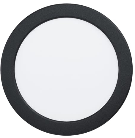 EGLO LED Einbaustrahler Alange, runde Deckenleuchte | Deckenlampe aus Metall und Kunststoff in Schwarz und Weiß, Einbauleuchte in warmweiß, Ø 16,6 cm