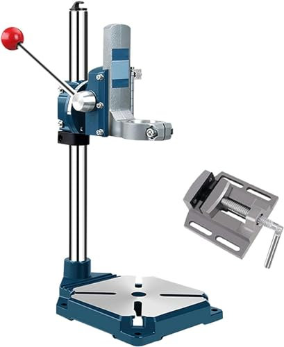 FLTRGO Bohrmaschinenständer Bohrständer für Bohrmaschine mit Schraubstock Bohrständer Fräsständer für Handbohrmaschine, Einloch-Gusseisenbasis