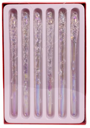 Kurt Adler 7-inch 6pc Glass Iridescent Icicle Ornaments