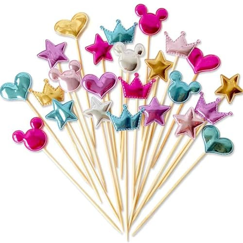 JJiaoLinin Cake Topper Decoración,100 Piezas Decoración de Pasteles Decoración Tartas Infantiles Decoraciones Tartas Decoraciones Cumpleaños Decoraciones para Fiestas de Cumpleaños