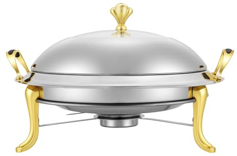 Chauffe-plat rond en acier inoxydable avec couvercle - 3 l - Chauffe Plat Électrique Pour buffet, restauration et fête
