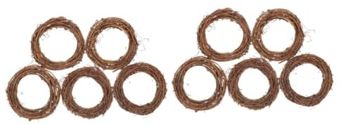 IMIKEYA 10 STK Rattan-Girlande runder Kranzring Wandtürkranz selber Machen weihnachtsgirlande weihnachtskränze Halloween-Dekorationen Hochzeitsdekoration erstklassiger Rattankranz Brown