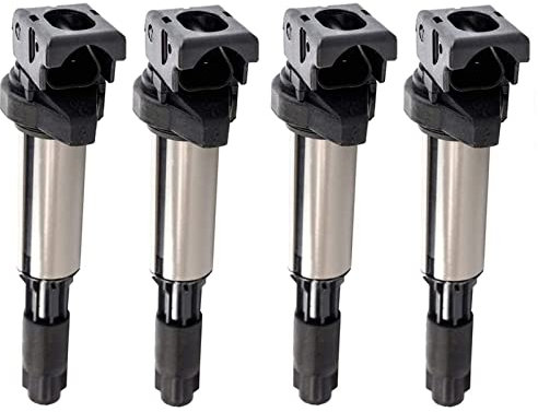 Zündspule, 4-teilige Zündspule für BMW 3er 5er 7er X3 X5 X7 E46 E60 E65 Spulenzündung 0221504100 12137551260 12131712219