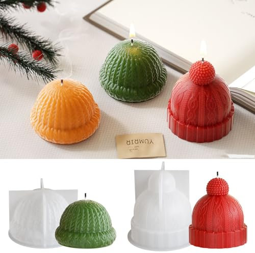 3 Stück Weihnachten Silikonform 3D Weihnachtsmann Kerzengießform, DIY Silikonform Gießformen Kerzenformen Zum Gießen Für Kerzenherstellung, Handgefertigte Seife, DIY Handwerk Dekoration (01)