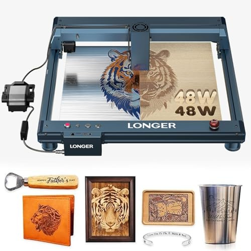 Longer B1 40W Laser Graviermaschine, Mit Auto Air Assist, Gravierbereich 17.72x17.32, DIY Lasergravierer für Holz und Metall,Graviergeschwindigkeit von 36.000mm/min