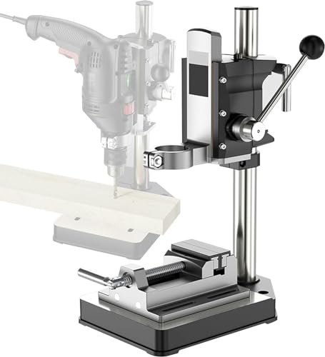 Bench Drill Press Stand,Drill Press Stand Drill Press Stand for Hand Drill with Vise Benchtop Drill Press Adjustable Universal Bench Clamp Work Station for Precision Drilling