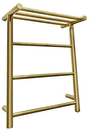 Scaldasalviette Elettrico per Riscaldamento centralizzato, scaldasalviette in Acciaio Inox 304 per Asciugamani asciutti e Bagno, Spina/cablato (Argento-cablato